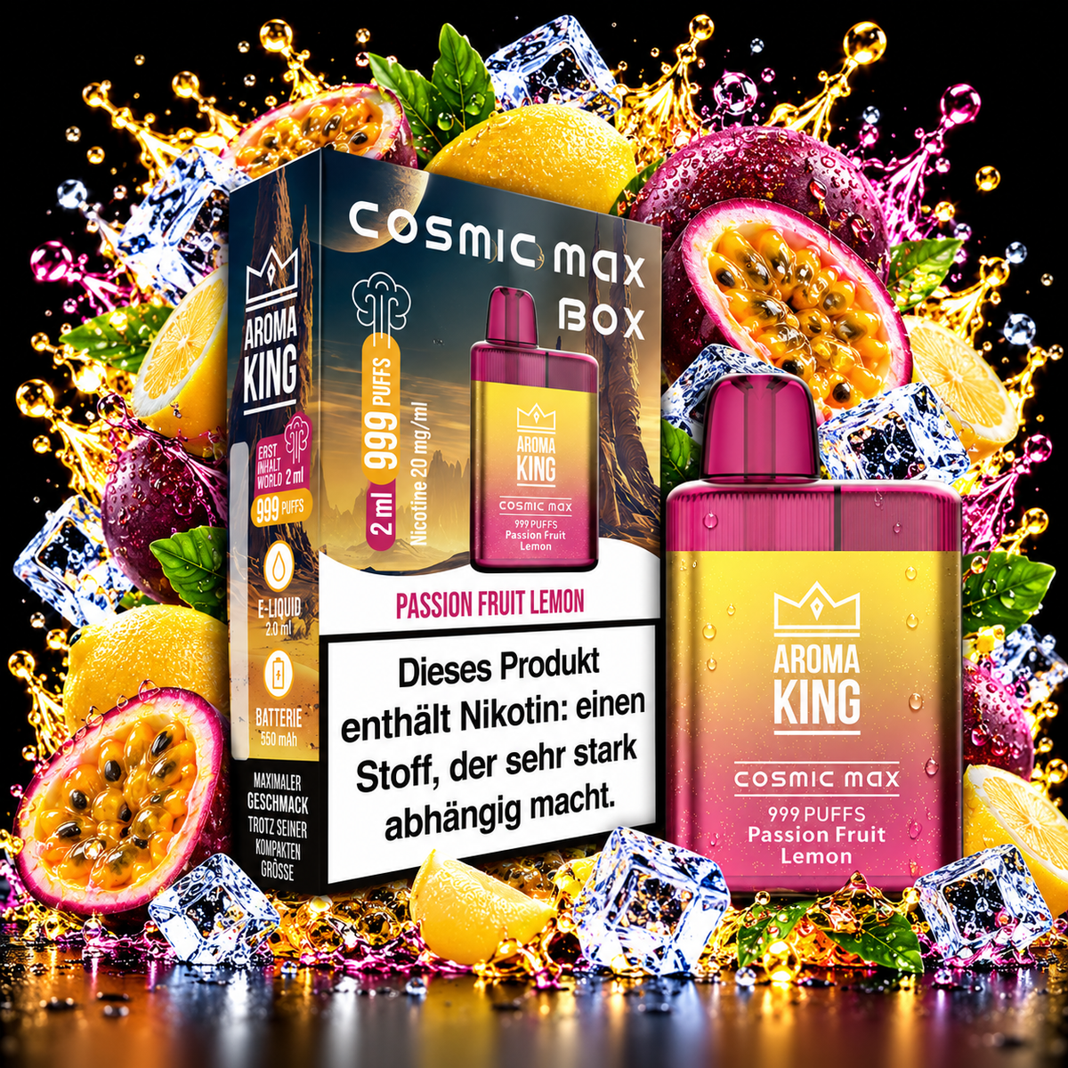 AROMA KING COSMIC MAX BOX Passion Fruit Lemon